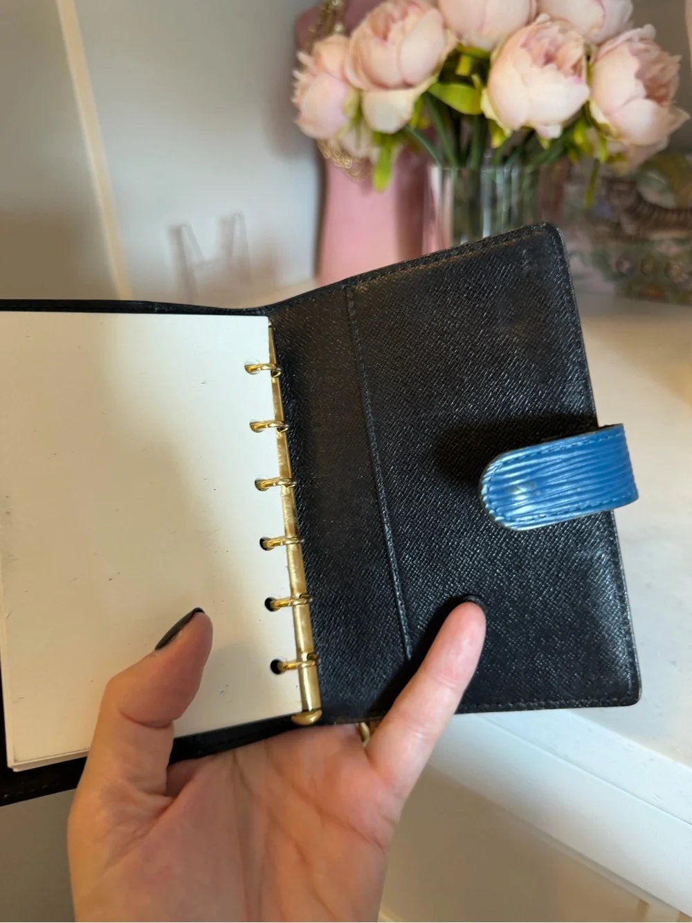 Louis Vuitton Blue Epi Leather Agenda Planner
